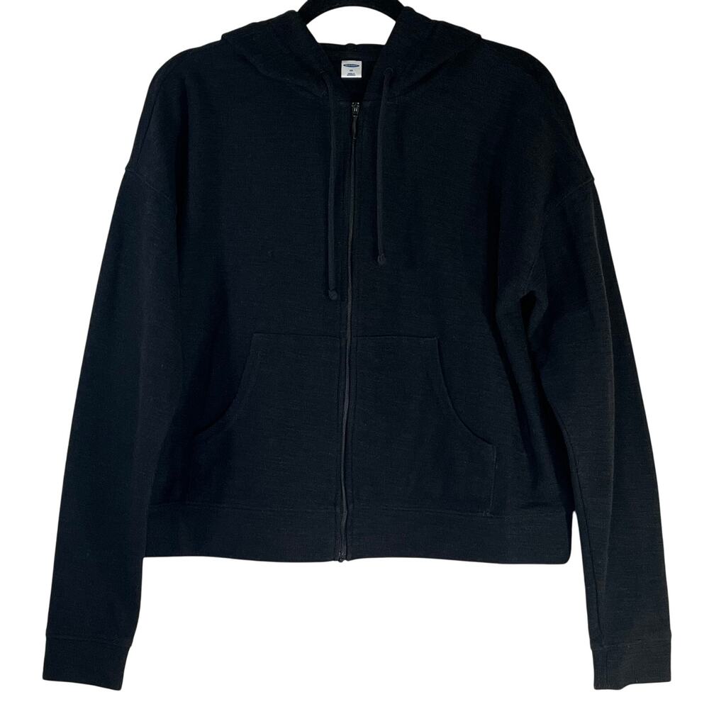 Old Navy Black Lightweight Zip Up Hoodie Jacket Size XS